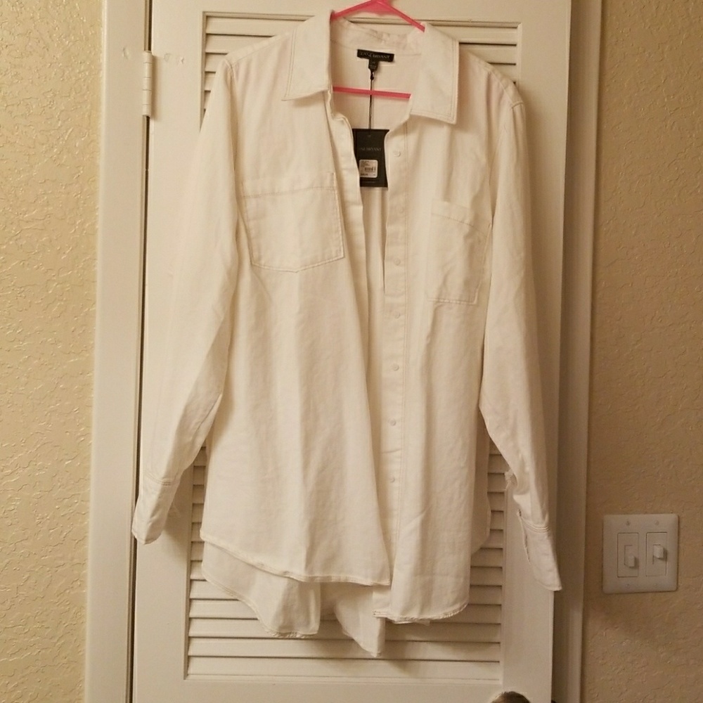 White jean blouse